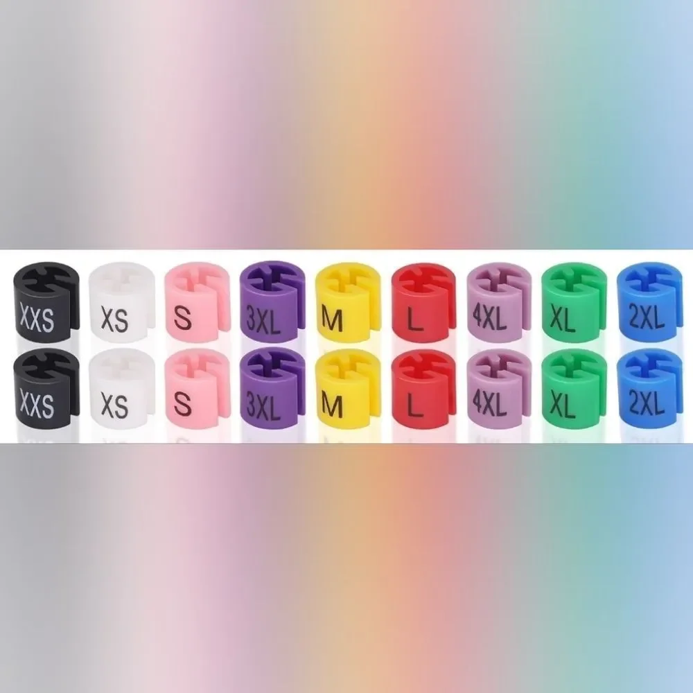 🔸️Multicolored Plastic Clothing Clip On Hanger Size Tags